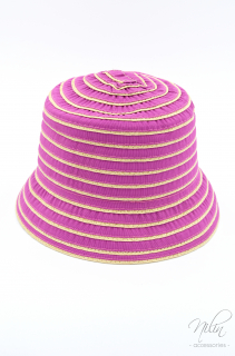 Textil-szalma kalap, mályva