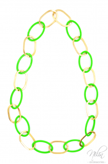 Nagy láncos nyaklánc, zöld