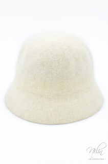 Női bucket kalap, nyúlszőr, fehér