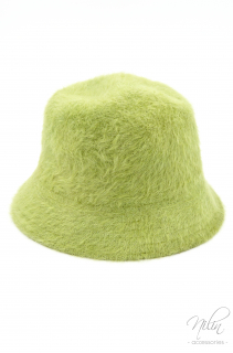 Női bucket kalap, nyúlszőr, zöld