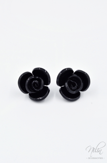 Fekete virág fülbevaló