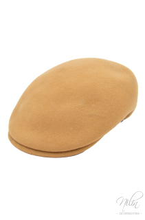 Beret svájci gyapjú sapka, camel 56cm