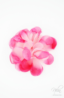 Kitűző, bross batikolt virág, pink