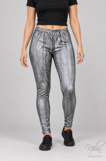 Leggings fényes, ezüst L-XL Leggings fényes, ezüst L-XL