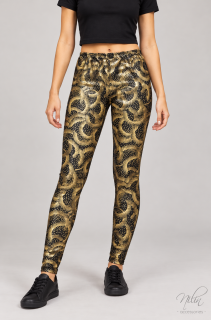 Leggingsmintás, kent, arany-fekete XS-S Leggingsmintás, kent, arany-fekete XS-S