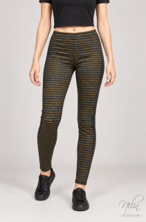 Leggings elől arany csíkos, fekete XS-S Leggings elől arany csíkos, fekete XS-S