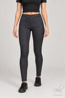 Leggings elől ezüst csíkos, fekete XS-S Leggings elől ezüst csíkos, fekete XS-S