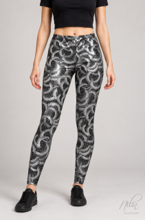 Leggingsmintás, kent, ezüst-fekete XS-S Leggingsmintás, kent, ezüst-fekete XS-S